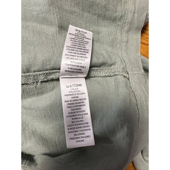 Christian Siriano NY Linen Blend Snap Front Medium Green Utility Jacket Size 3X - Picture 9 of 11